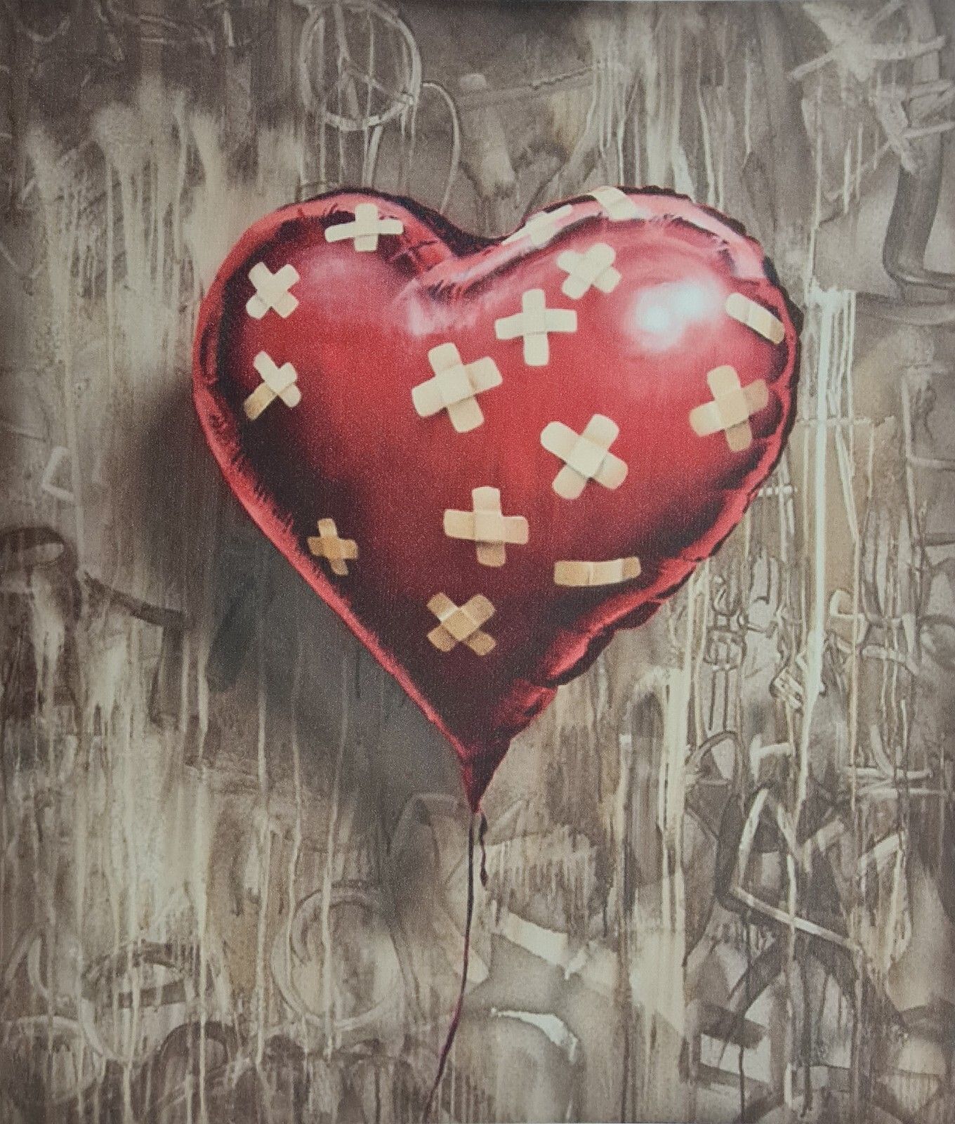 Banksy * Injured Heart Balloon * 50x35 Cm * Lithografie * Limitiert # 17/60 photo furniture