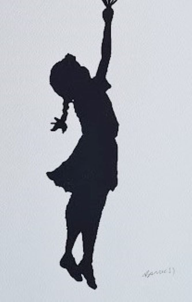 Banksy Flying Balloon Girl 70 X 50 Cm Litografia Limitata #50/150 photo 13350.0