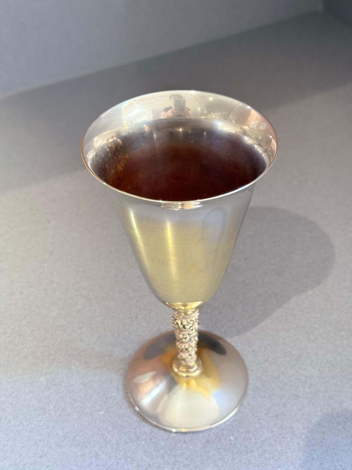 Vintage Falstaff Silver Plated Wine Glass Goblet, Made In Spain, Ornate Stem Cup photo 336.0