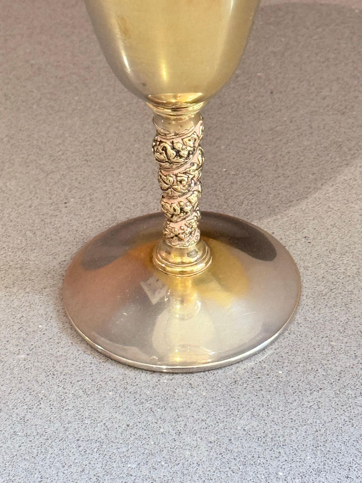 Vintage Falstaff Silver Plated Wine Glass Goblet, Made In Spain, Ornate Stem Cup photo vinterior