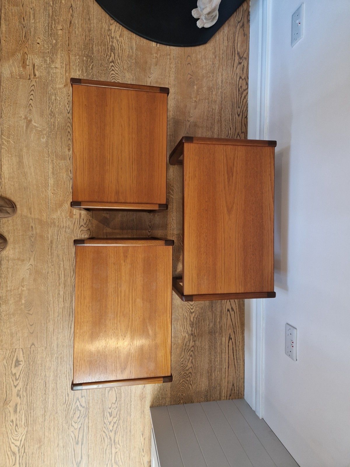 photo vinterior Vintage Teak Nest Of Tables | Mid Century Wooden Side Tables Set | Retro 3pc
