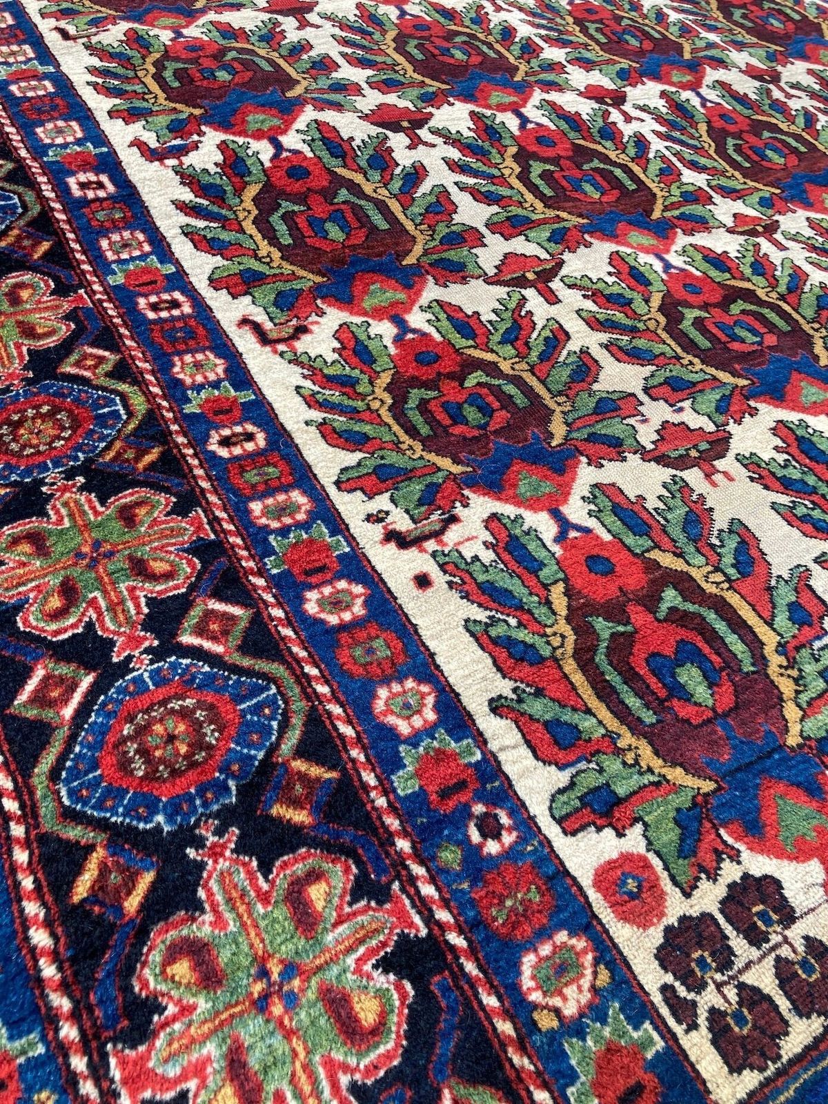 photo vintage Antiek Afshar tapijt 1,85 m x 1,48 m