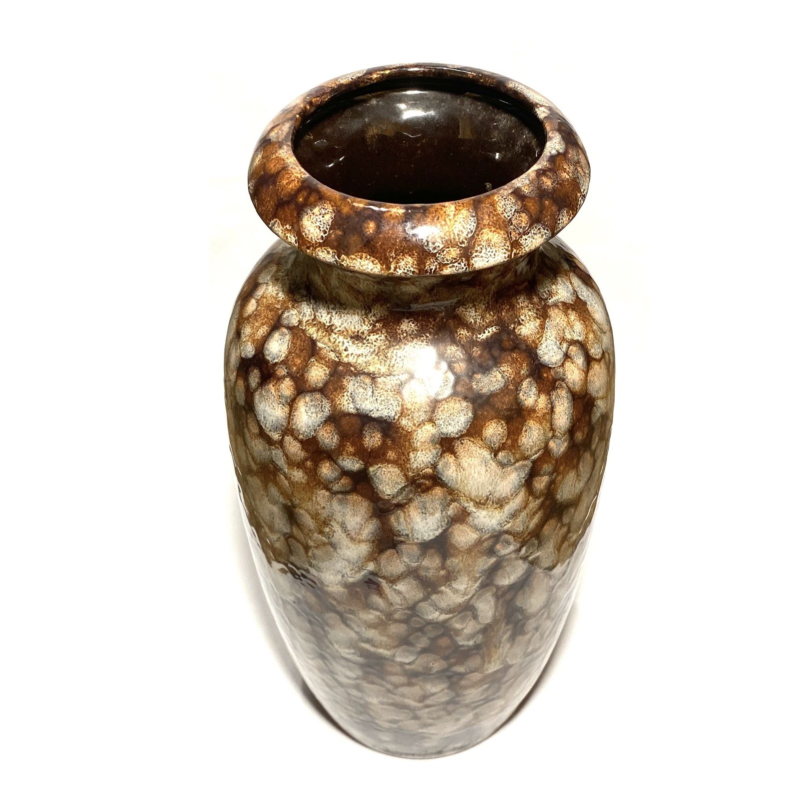 Scheurich Keramik 291 38 Floor Vase, Multicoloured Mottled Glaze, 1970s West German Pottery photo for sale