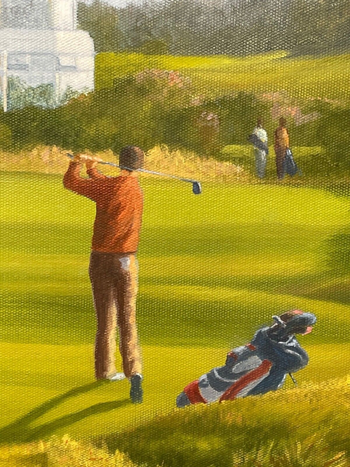 English Sporting Oil Painting Golf Players At Royal Birkdale Southport photo Art