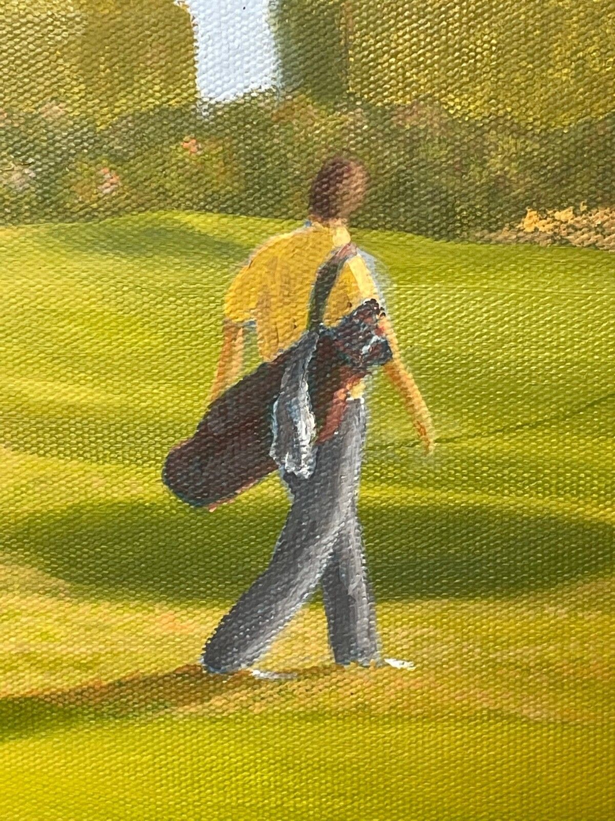 English Sporting Oil Painting Golf Players At Royal Birkdale Southport photo vinterior