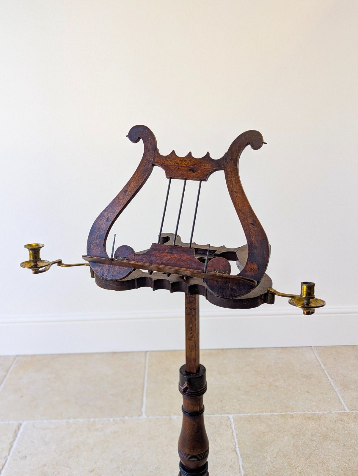 photo for sale Antique William IV Mahogany Lyre Form Music Stand C.1830