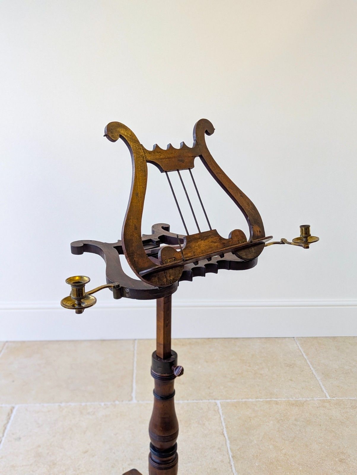 photo buy Antique William IV Mahogany Lyre Form Music Stand C.1830