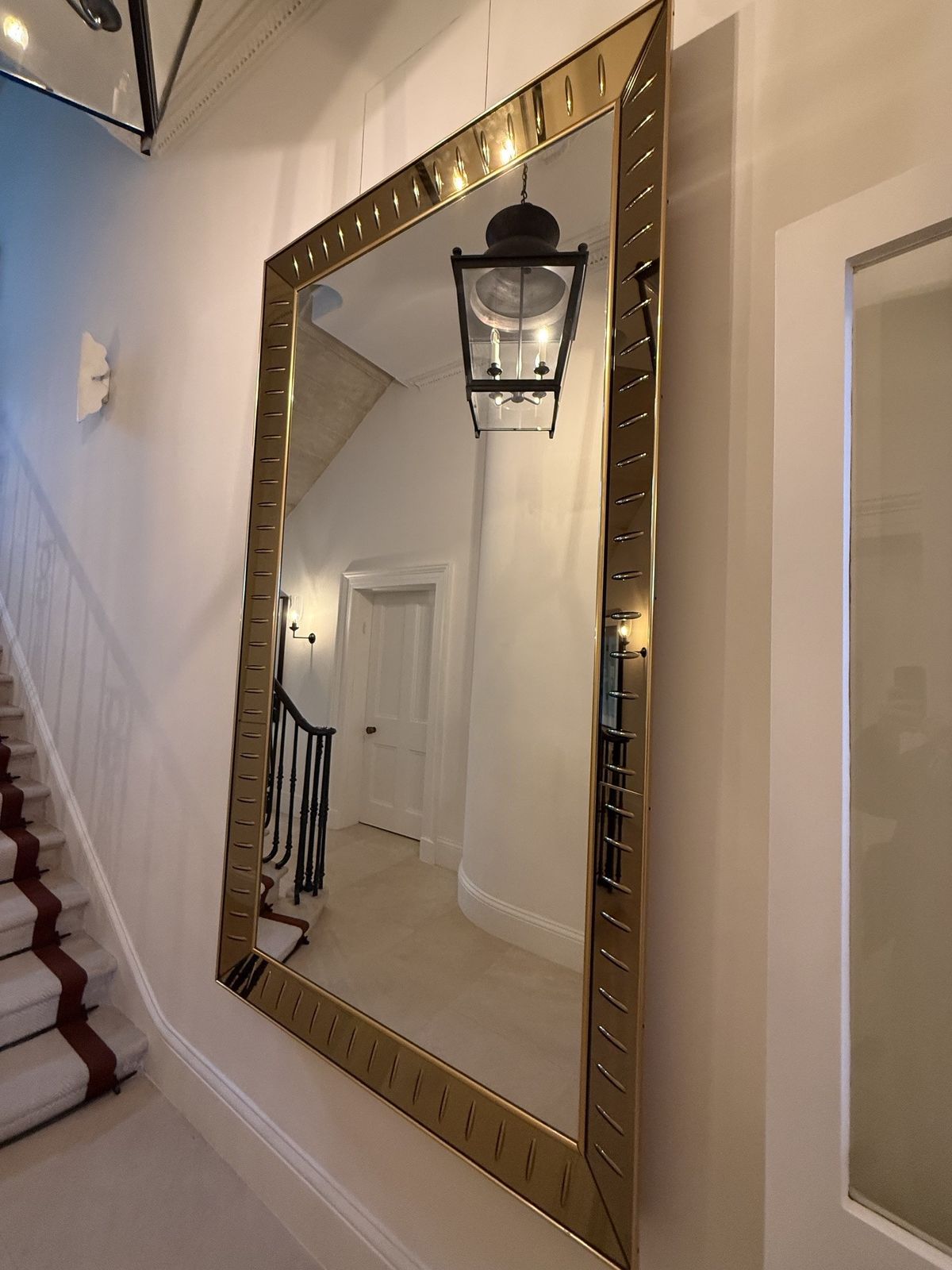 Large 1960s Italian Brass & Smoked Glass Mirror – Hollywood Regency / Romeo Rega photo furniture