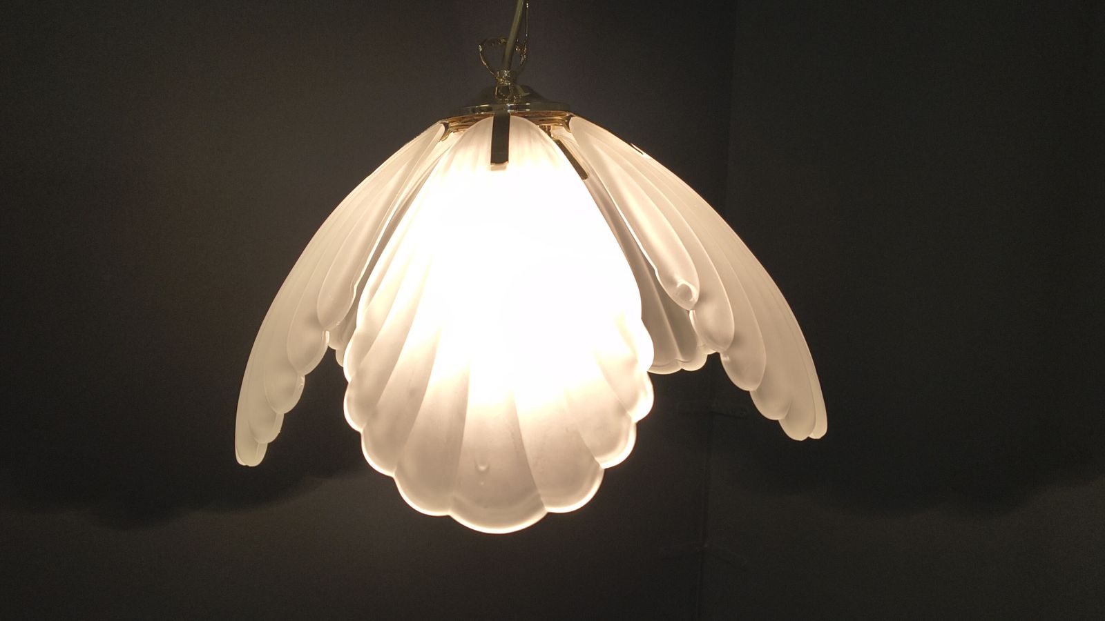 Vintage Italian Glass And Brass Chandelier, 1970s photo buy