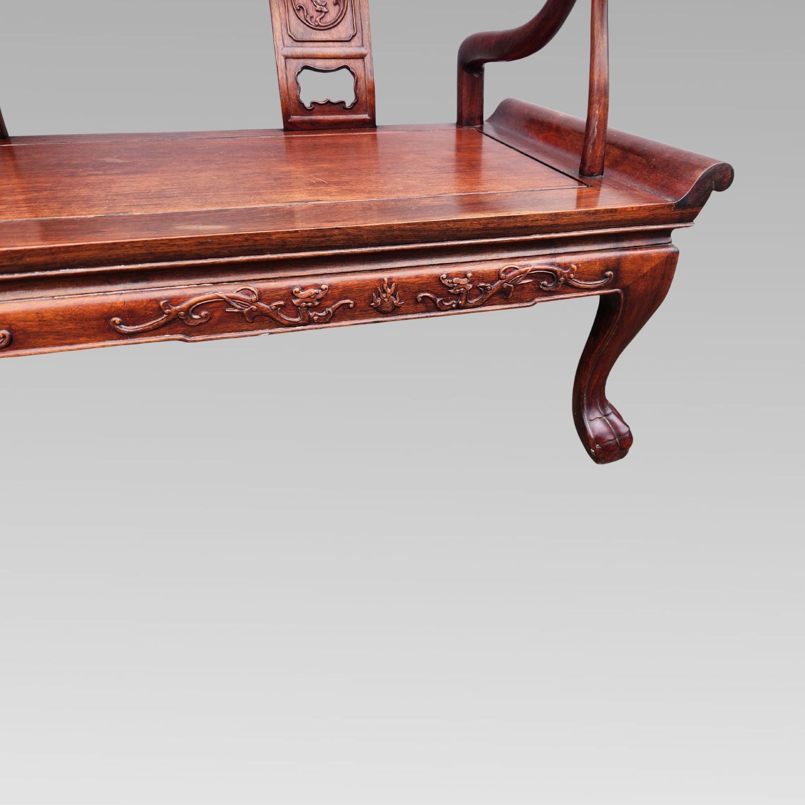 Fabulous Chinese Oriental Horse Shoe Hall Bench Or Settle + Armchairs photo buy
