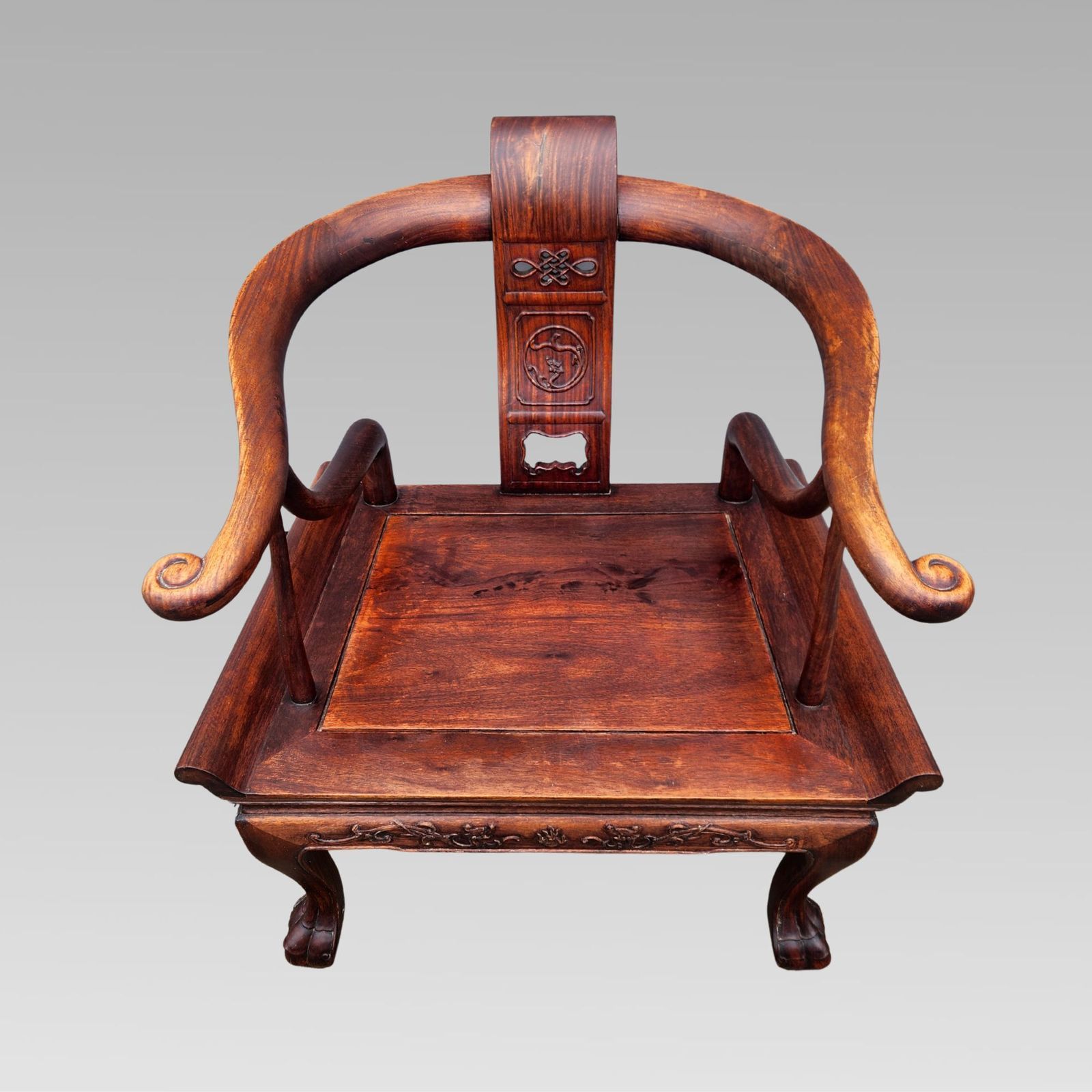Fabulous Chinese Oriental Horse Shoe Hall Bench Or Settle + Armchairs photo vintage