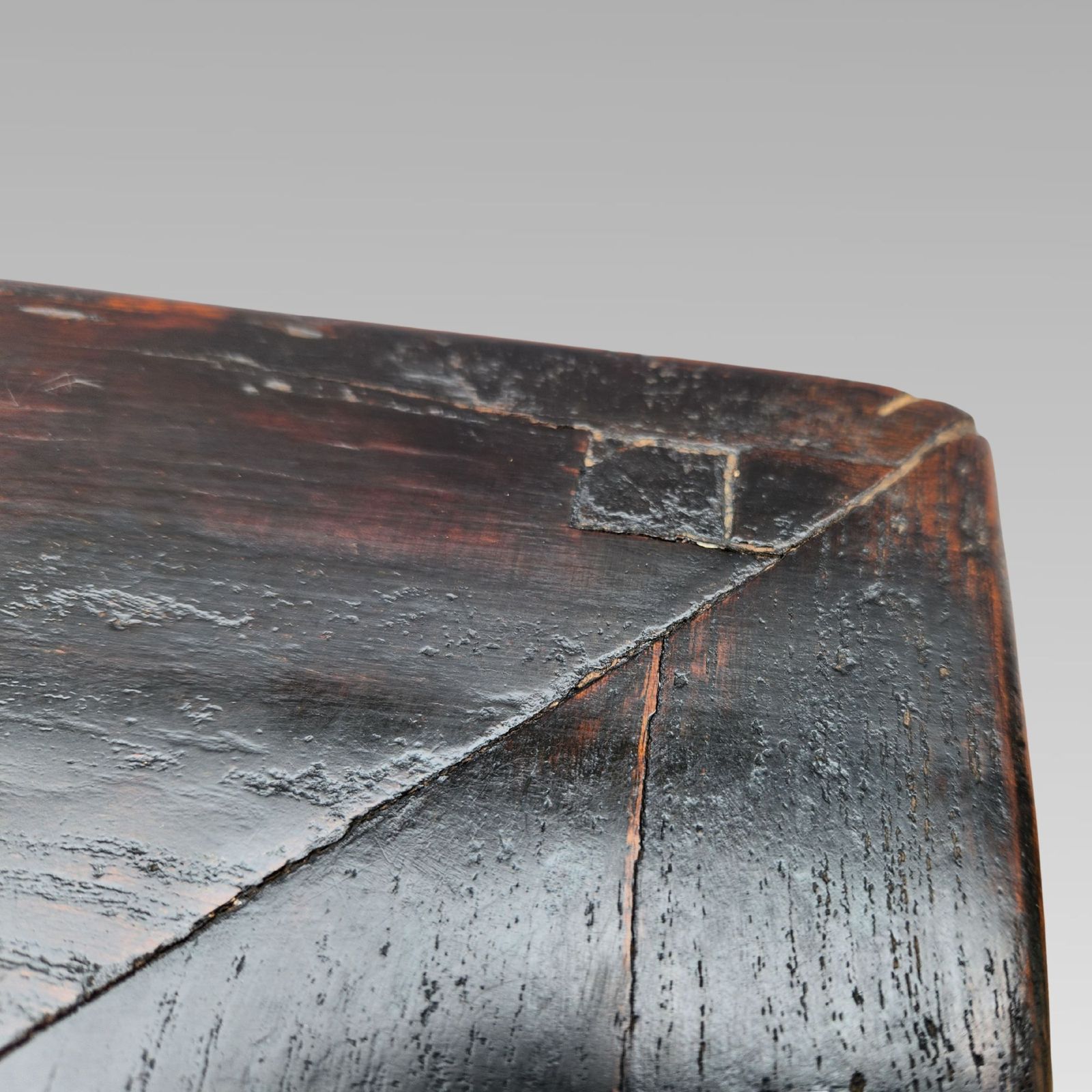 Excellent 19th Century Oriental Chinese Black Lacquer & Elm Scholars Desk photo vintage
