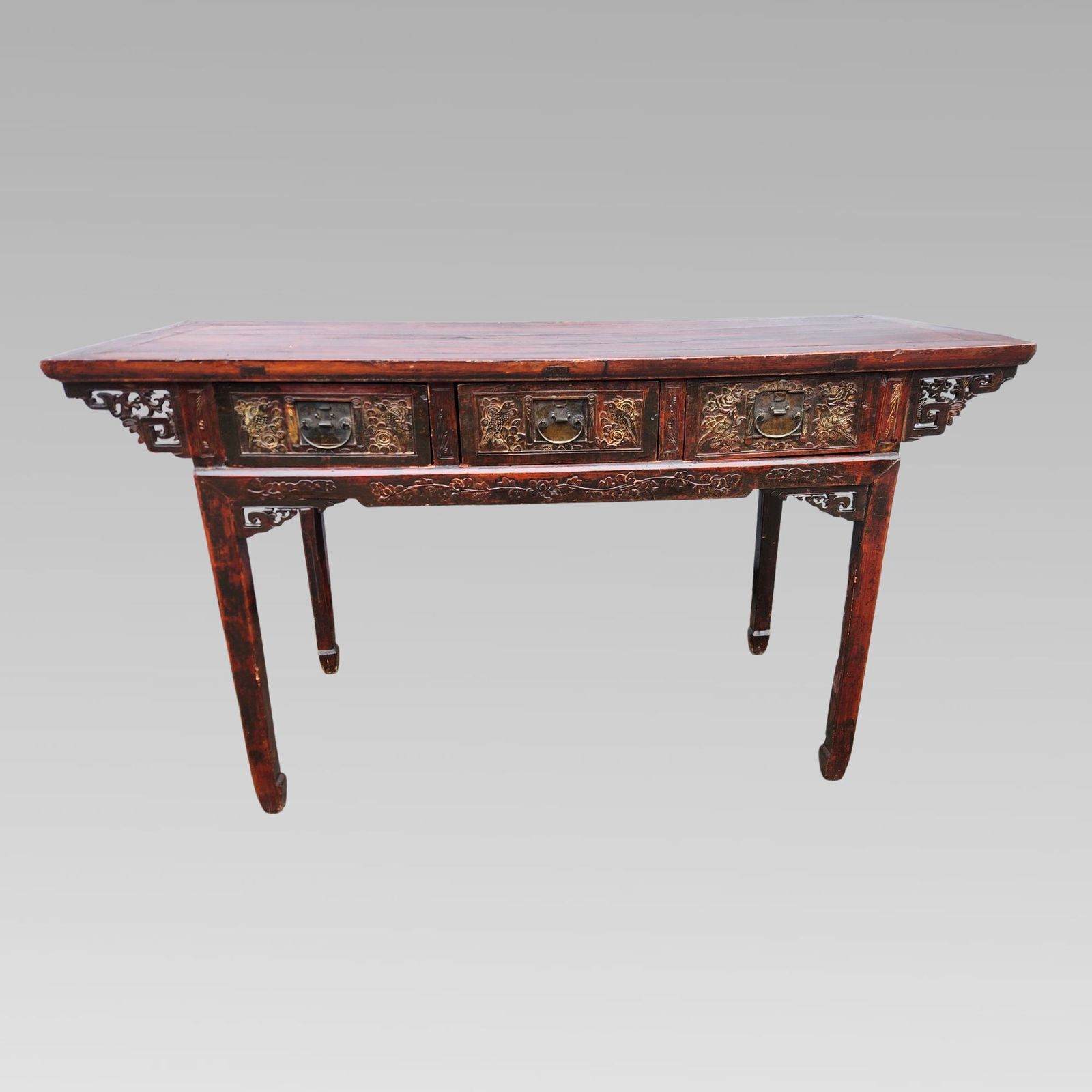 Stunning Antique Chinese 19th Century Qing Dynasty Elm Altar Table Chinoiserie photo for sale