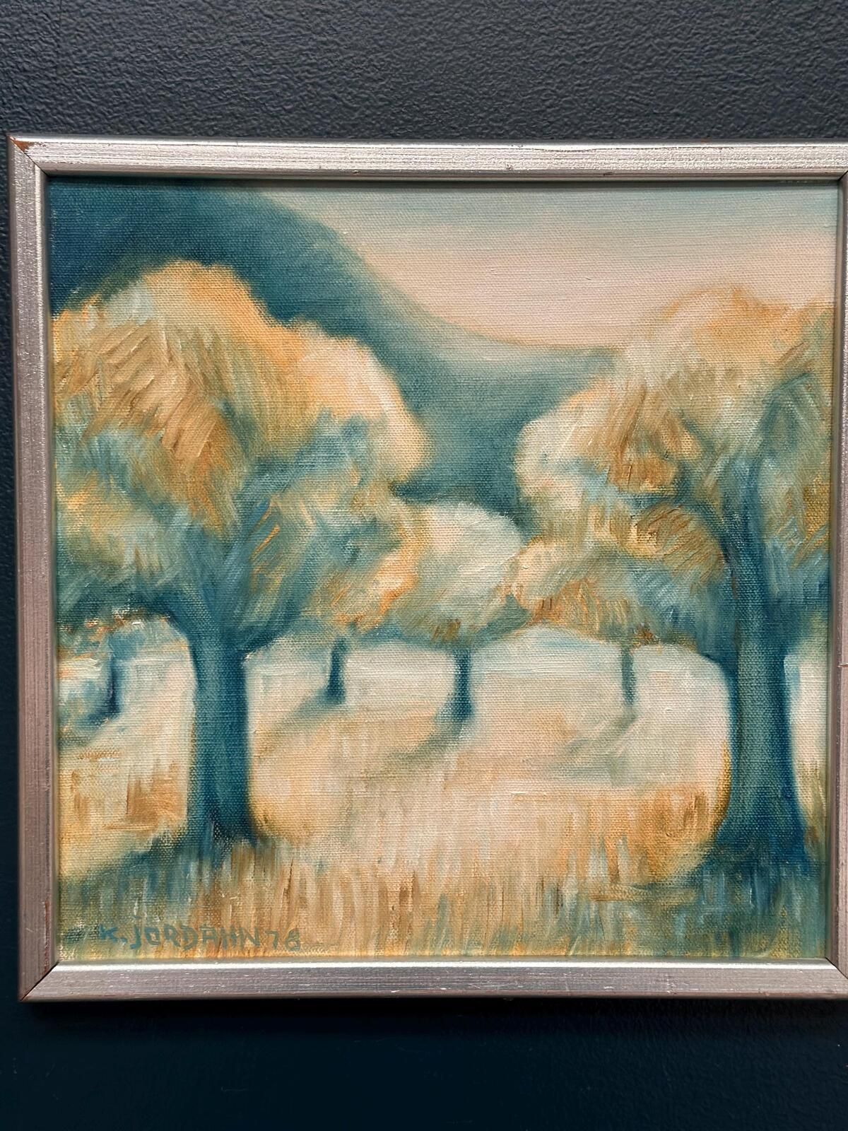 Original Swedish Oil On Canvas – “Morgonljus” By Kjell Jordahn (1976) – Framed 33 × 32.5 Cm (13" × 12.8") photo 315.0