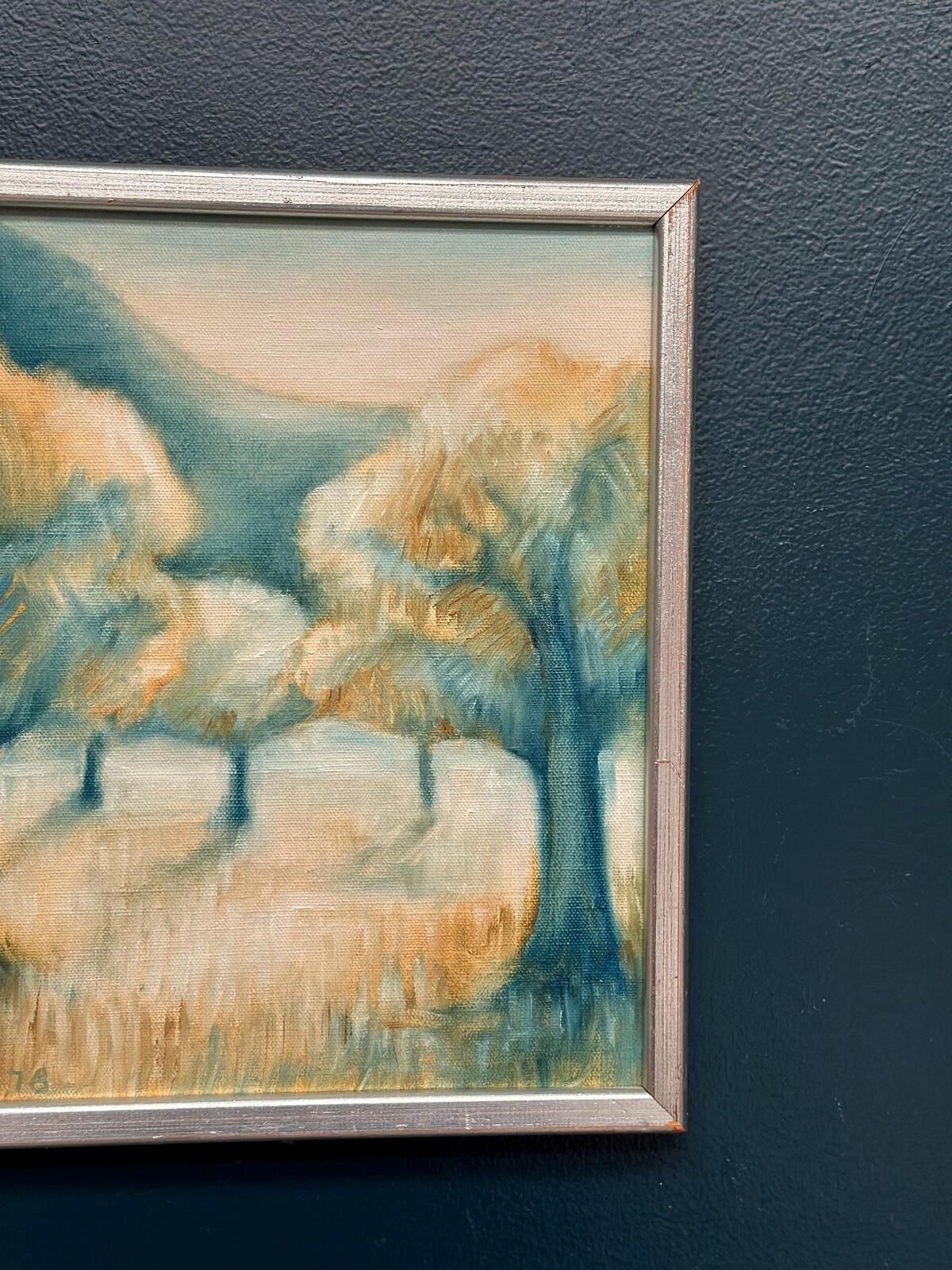 Original Swedish Oil On Canvas – “Morgonljus” By Kjell Jordahn (1976) – Framed 33 × 32.5 Cm (13" × 12.8") photo vinterior