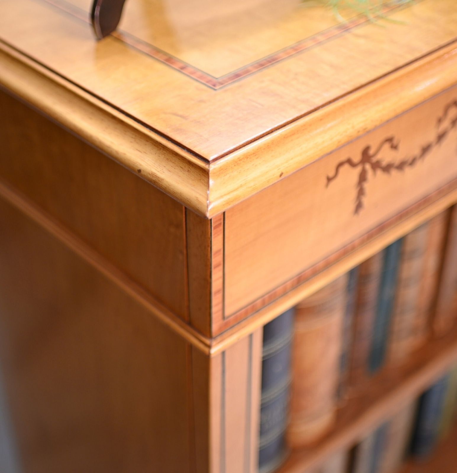 Regency Open Bookcase In Satinwood Sheraton Bookcases Bespoke photo furniture