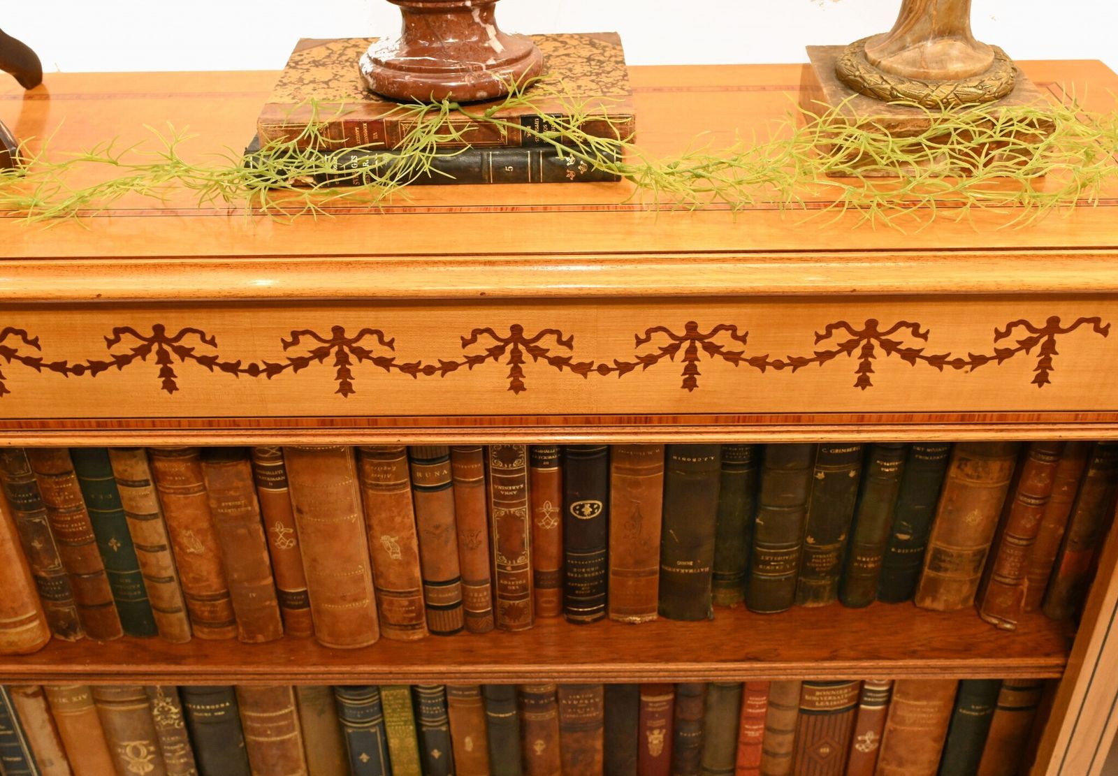 Regency Open Bookcase In Satinwood Sheraton Bookcases Bespoke photo 1110.0