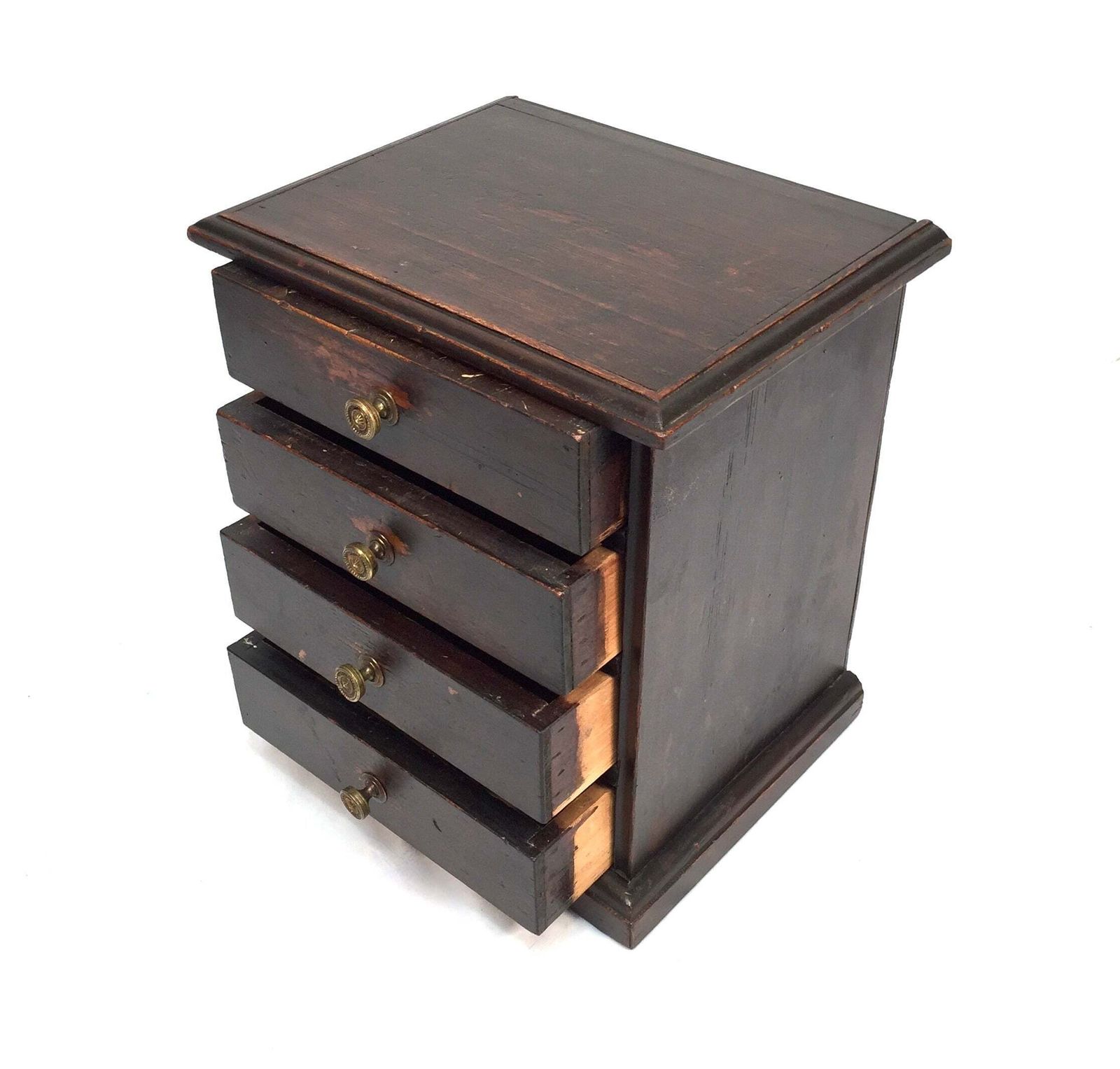 photo buy Antique Tabletop Rustic Wooden Chest Of Drawers / Filing Storage Box Cabinet