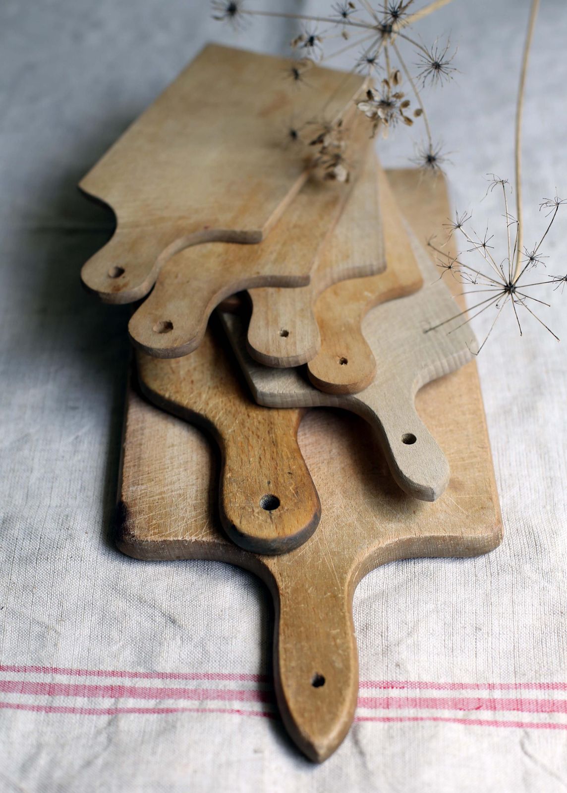Collection Of 7 French Vintage Rustic Wooden Bread Chopping Cheese Cutting Small Serving Boards photo furniture
