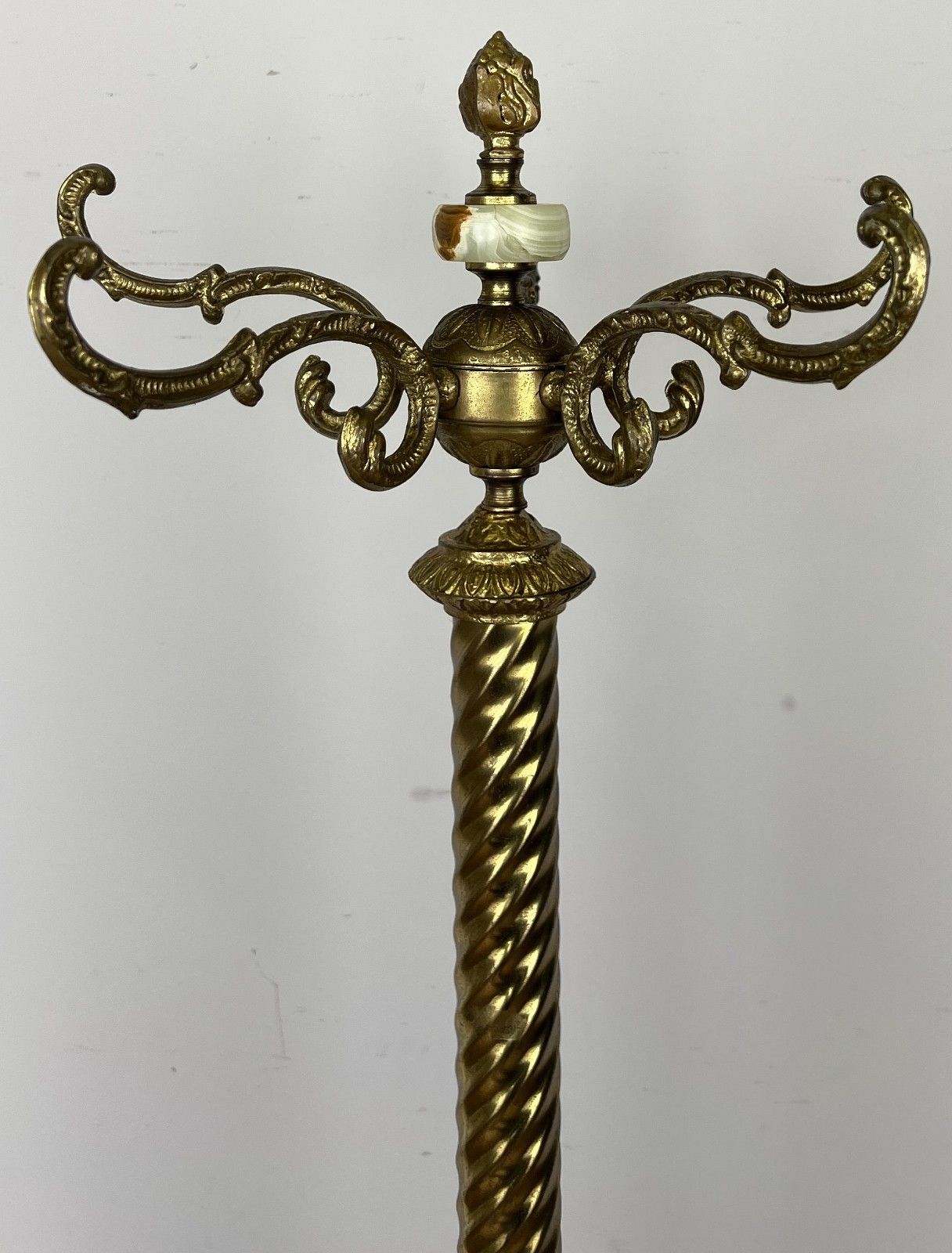 Standing Coat Hanger Vintage French Brass 9 Hooks Ornate Coat Rack Lot 6092 photo for sale