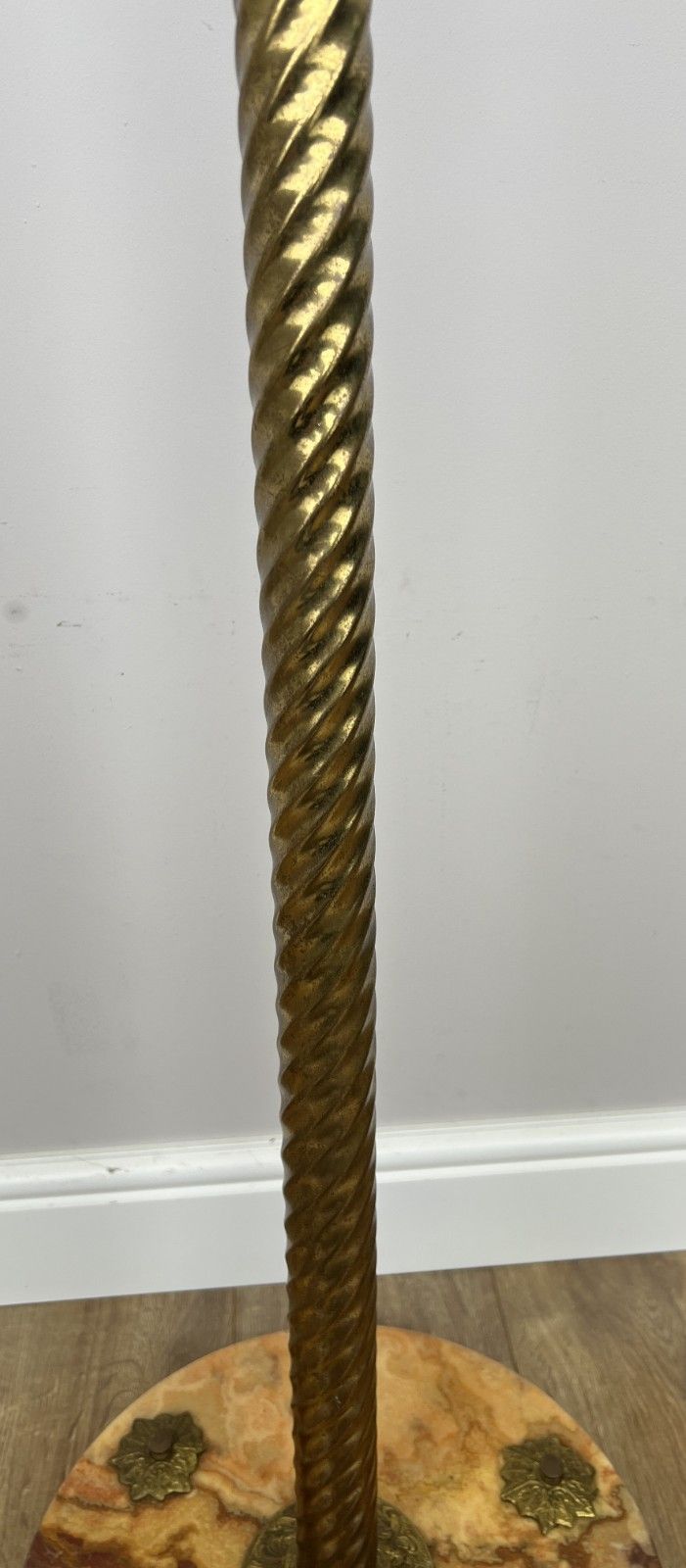 photo for sale Standing Coat Hanger Vintage French Brass 9 Hooks Ornate Coat Rack Lot 6092