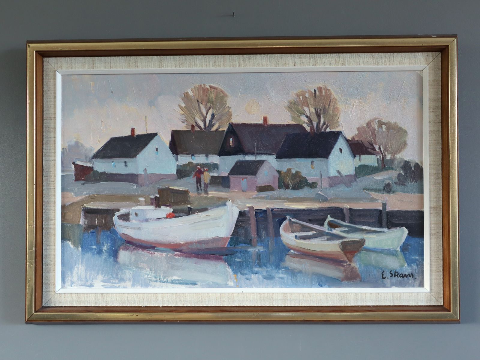 Cottages By Quiet Water  Oil Painting