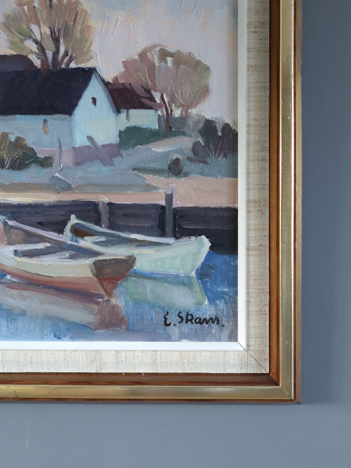Cottages By Quiet Water  Oil Painting photo 506.0
