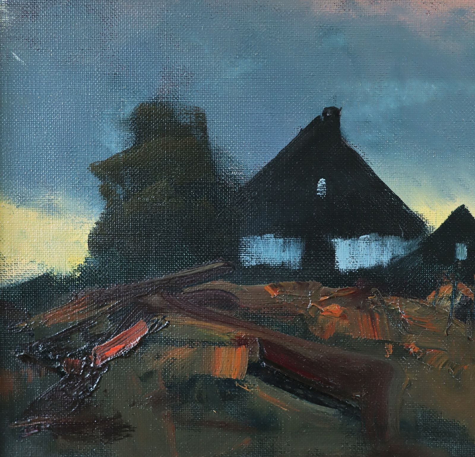 Fading Light, olieverfschilderij, midden 20e eeuw photo for sale
