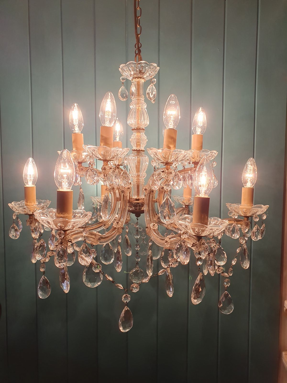 12 Arm Cut Glass Crystal Antique Chandelier 25" photo furniture