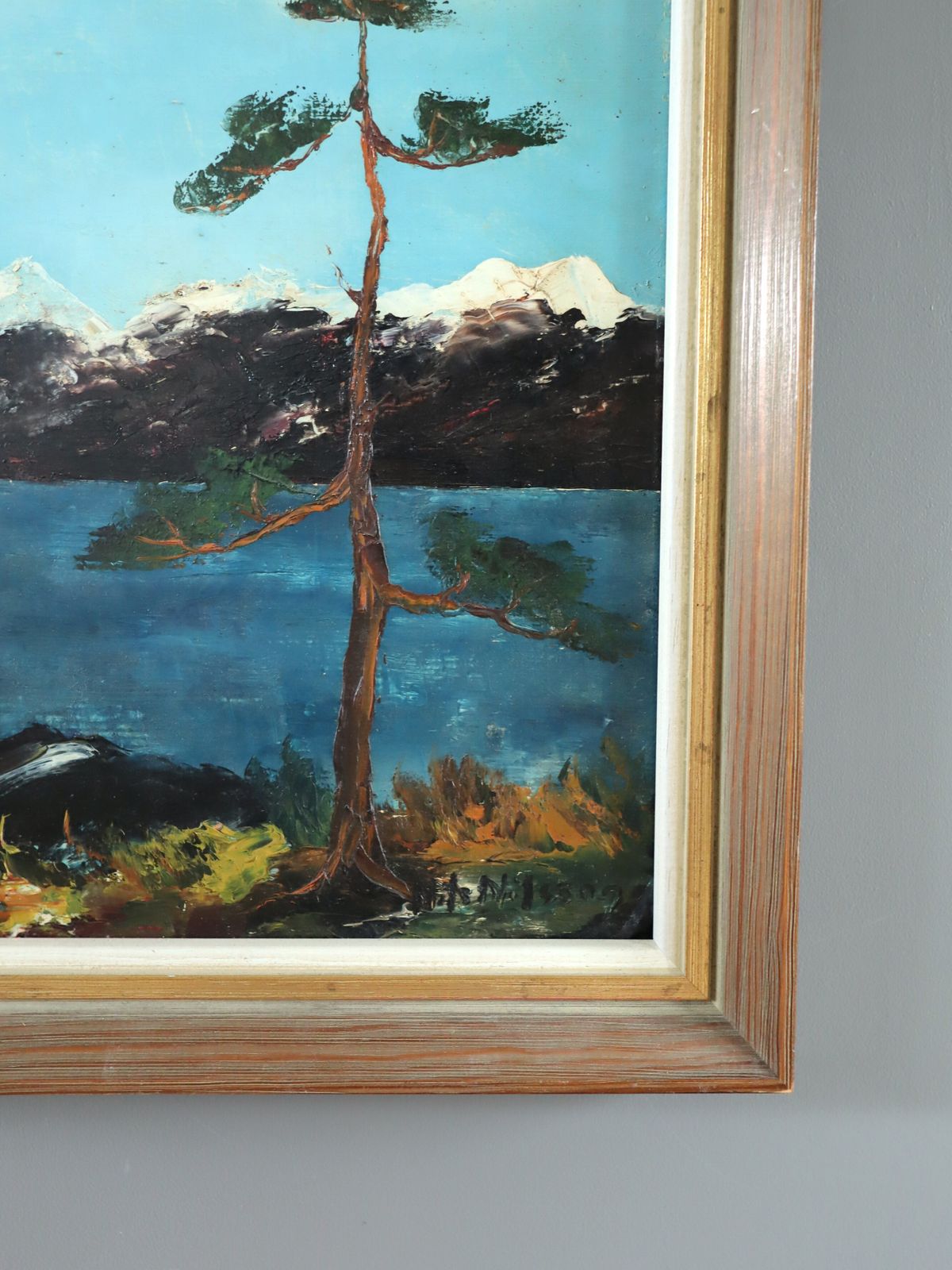The Last Pine Oil Painting, Mid 20th Century photo buy