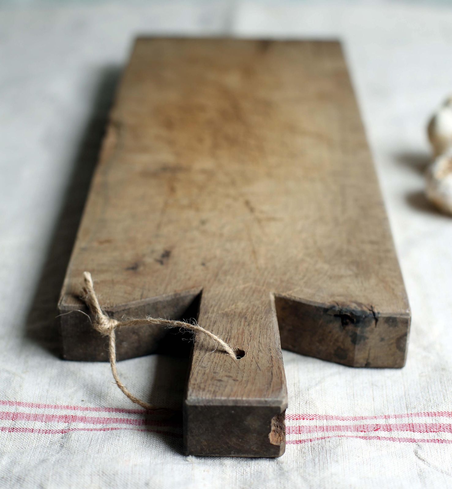 Large French Butchers Block Antique Bread Board Long Chunky Wooden Primitive Cutting Board