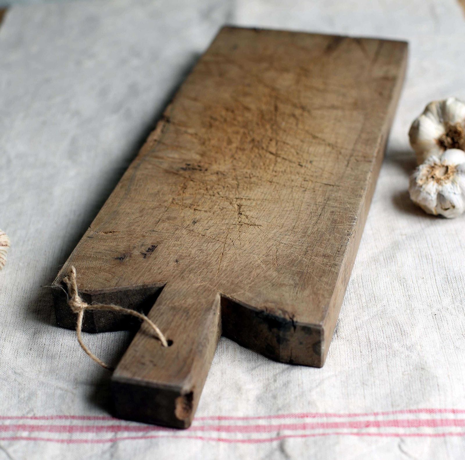 Large French Butchers Block Antique Bread Board Long Chunky Wooden Primitive Cutting Board photo 143.0