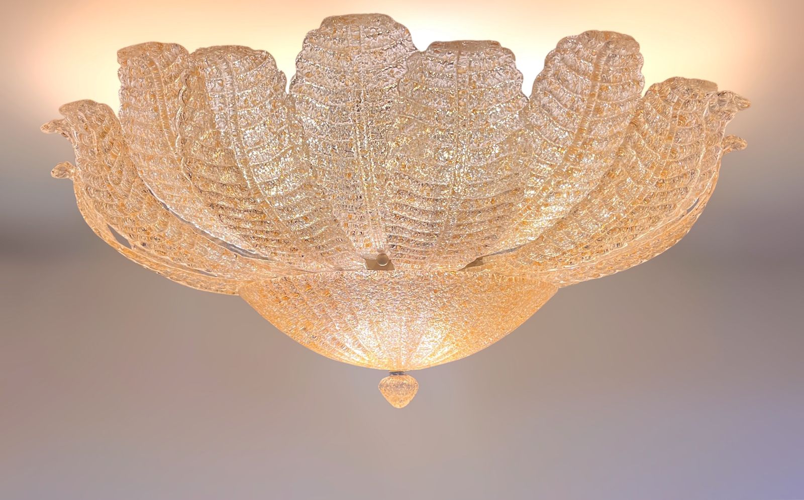 920.0 Flower Ceiling Lamp   Murano Art Glass   Golden Powder photo