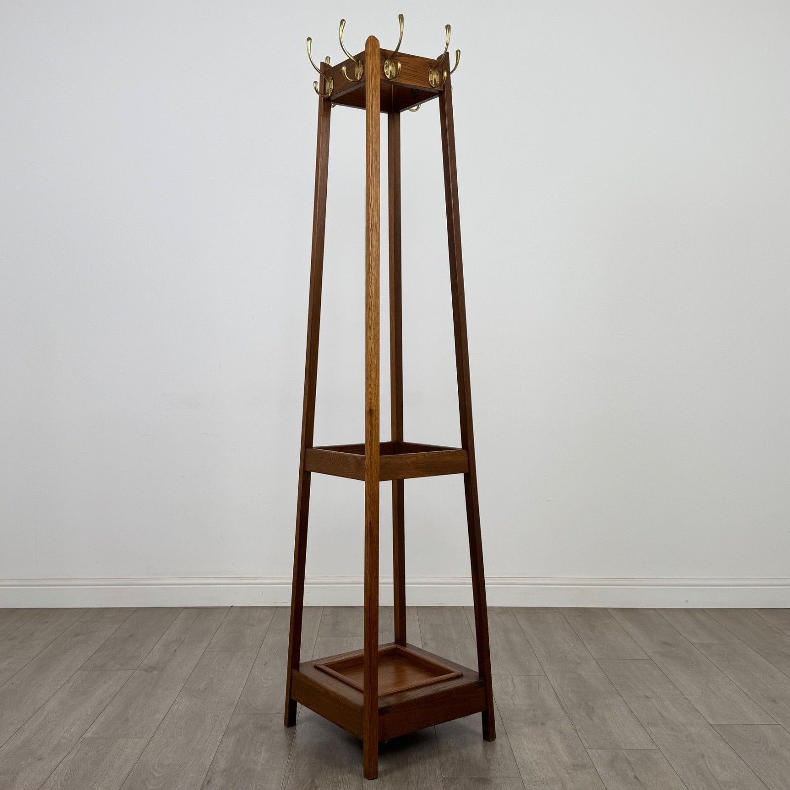 Antique 20th Century Arts & Crafts Style Coat Stand In Oak ( Af 5700 ) photo furniture