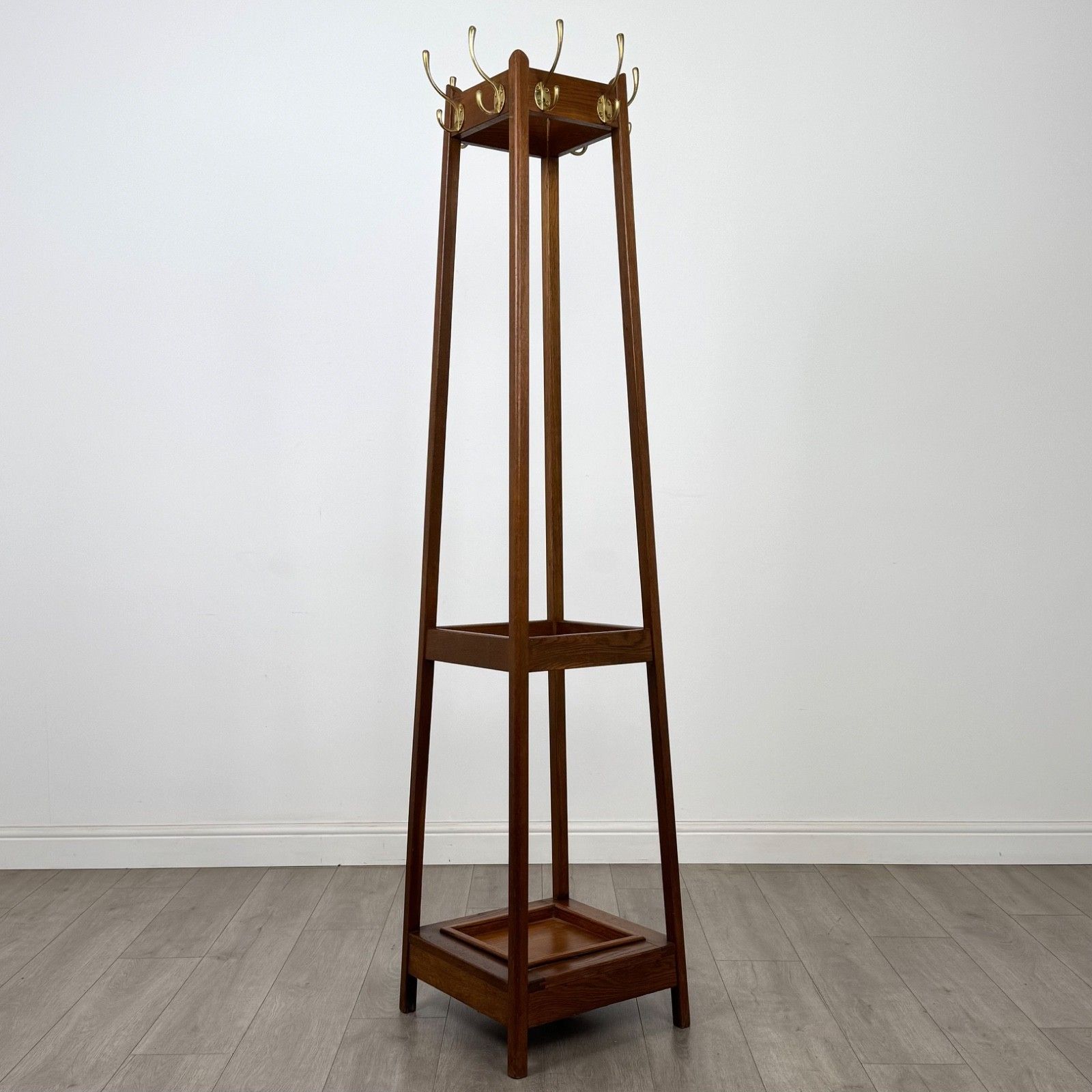 Antique 20th Century Arts & Crafts Style Coat Stand In Oak ( Af 5700 ) photo vinterior