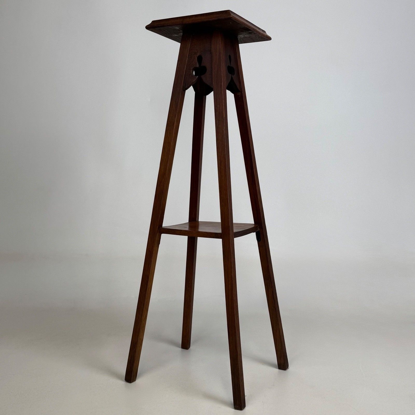 Antique 20th Century Edwardian Plant Stand In Oak ( Af 5717 ) photo Home Decor