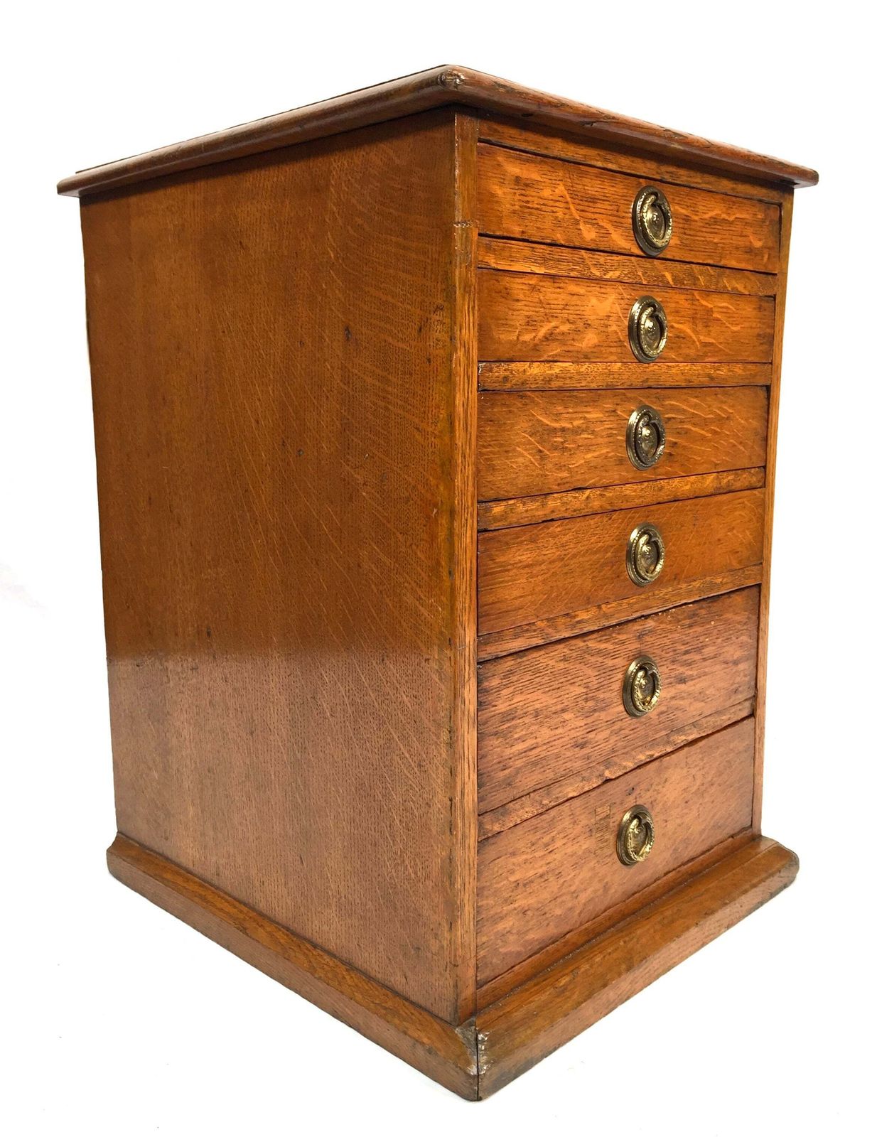 Antique Wooden Oak Tabletop Desk Filing Chest Of Drawers Cabinet Box C1900 photo Furniture