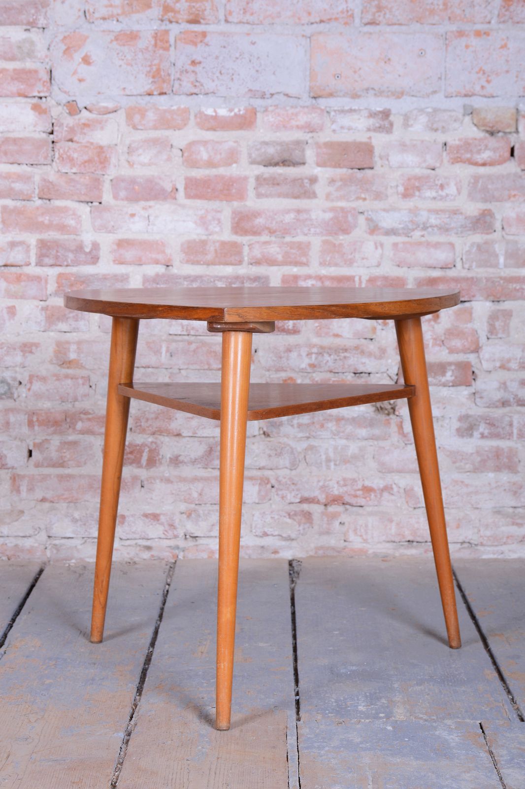 Restored Mid Century Small Wooden Table, By český Nábytek Np Jičín, Czech, 1950s photo furniture