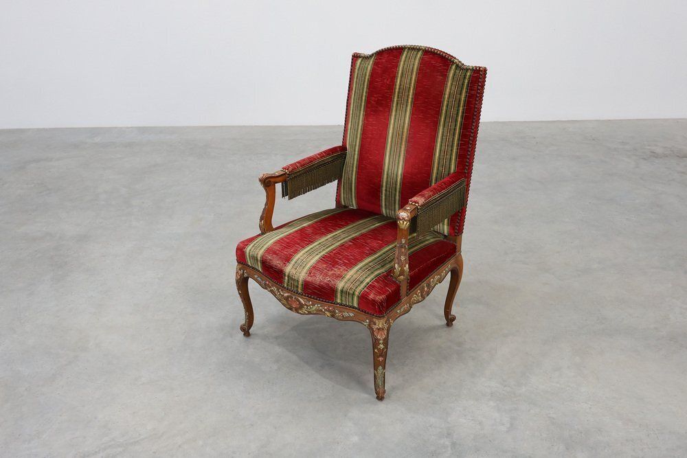 Antique French Louis XIV Chair In Oak, 1800s photo vintage
