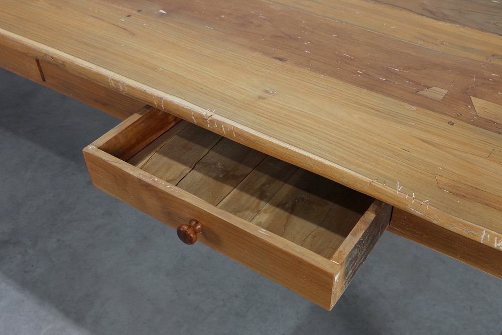 photo for sale Large French Provincial Farm Table In Elm Wood, France, 1850