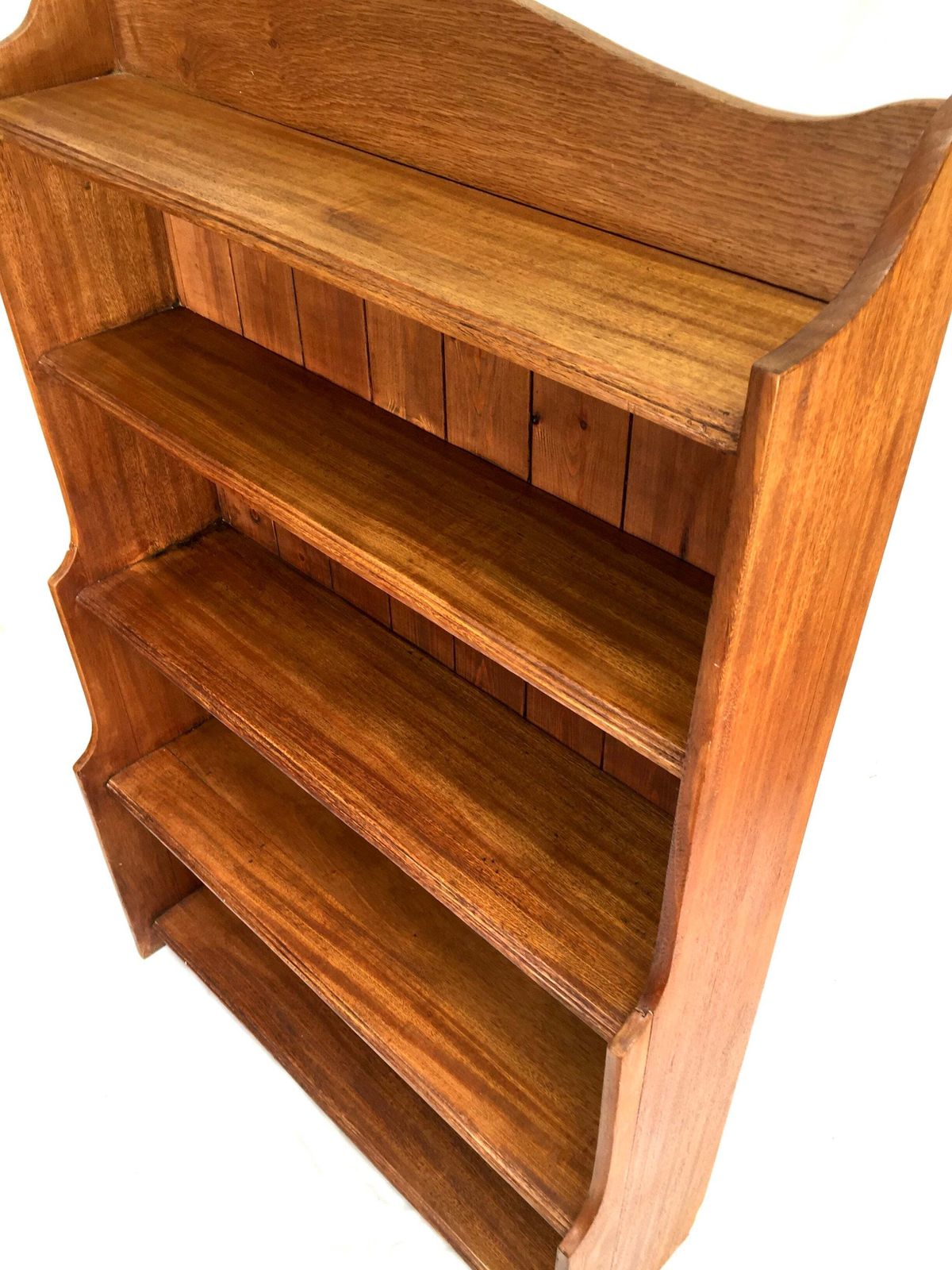 Antique Wooden Solid Pine Bookcase / Book Shelf Display Rack Freestanding C.1950 photo vintage