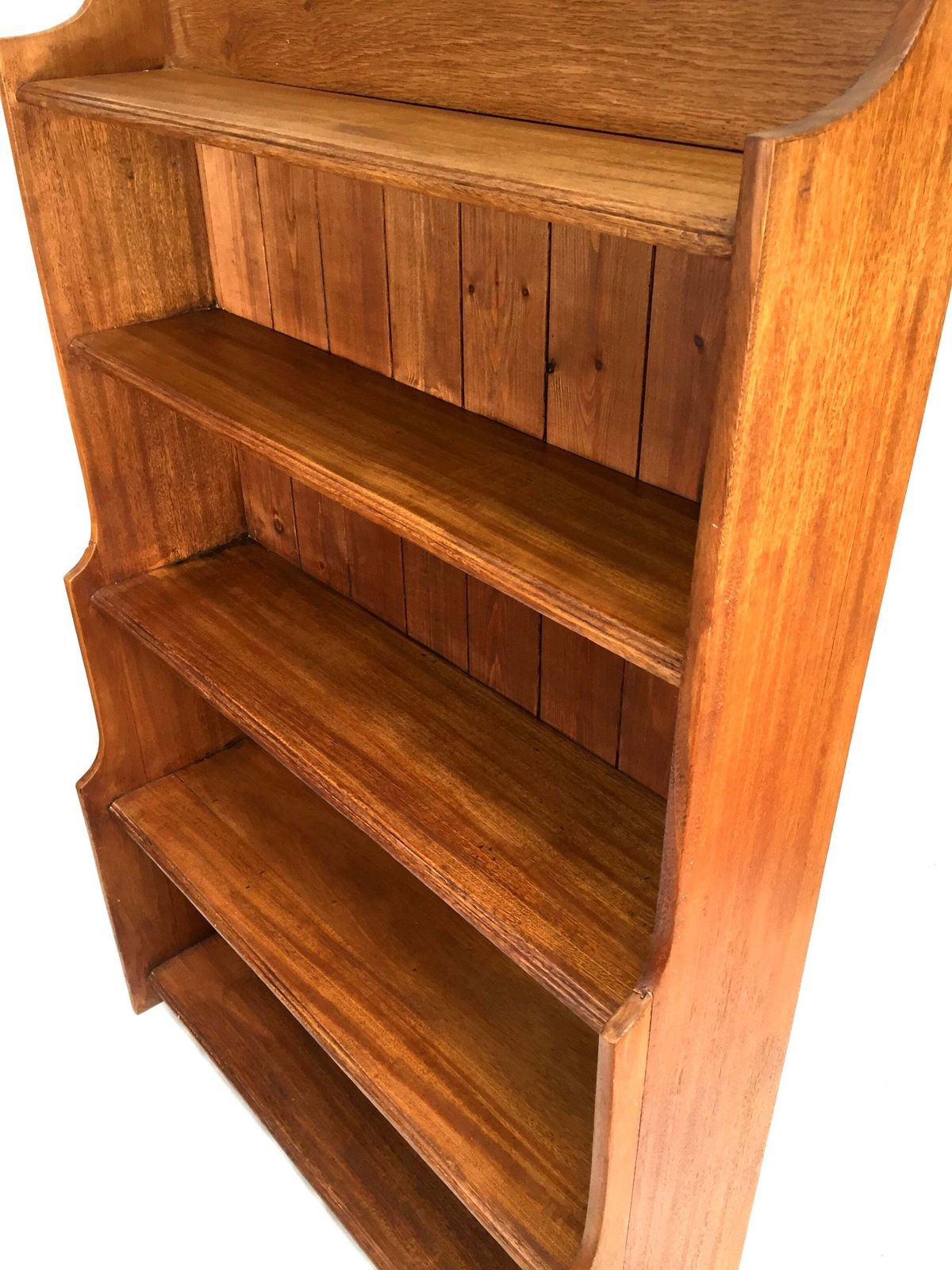photo furniture Antique Wooden Solid Pine Bookcase / Book Shelf Display Rack Freestanding C.1950