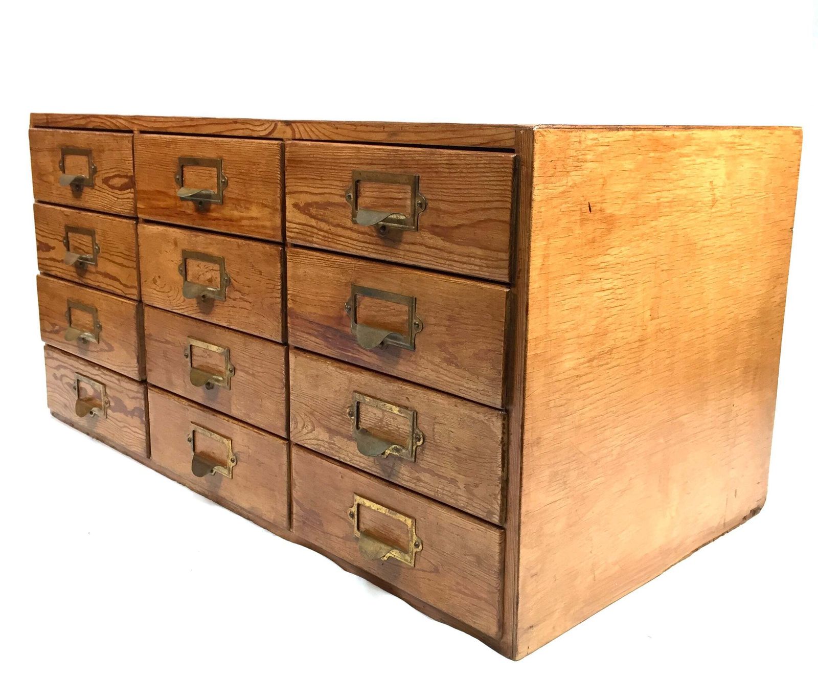 Antique Wooden Large Tabletop Filing Cabinet Drawers / Storage Box 20th Century photo for sale