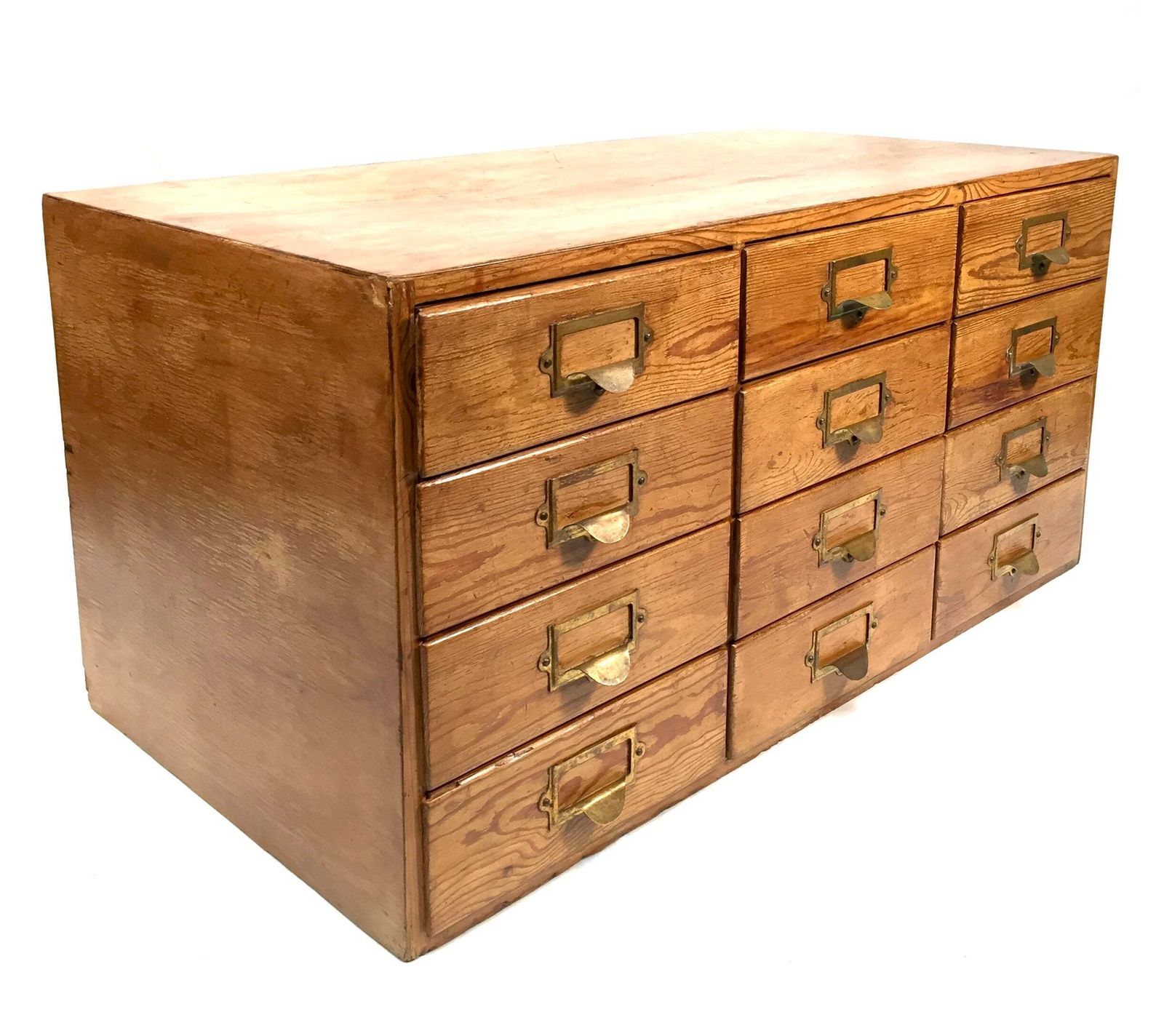 Furniture Antique Wooden Large Tabletop Filing Cabinet Drawers / Storage Box 20th Century photo