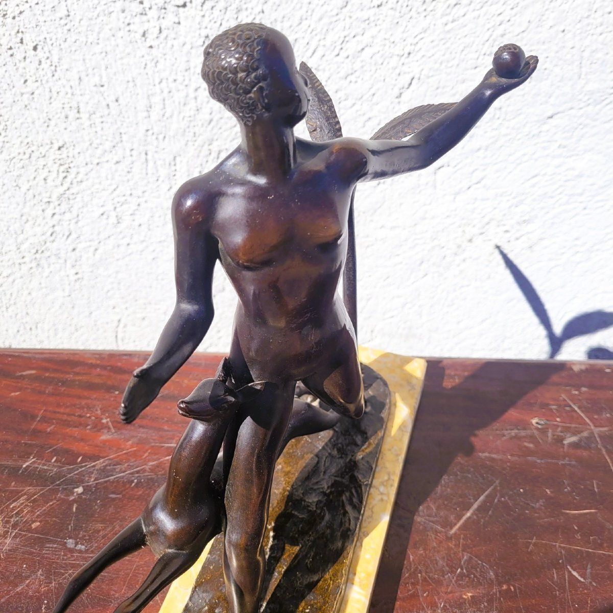 photo for sale Man With Antelope, H23 cm, Brons, 20e eeuw