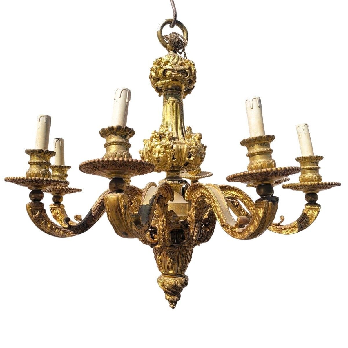 Mazarin bronzen kroonluchter, hoogte 72 cm, begin 20e eeuw