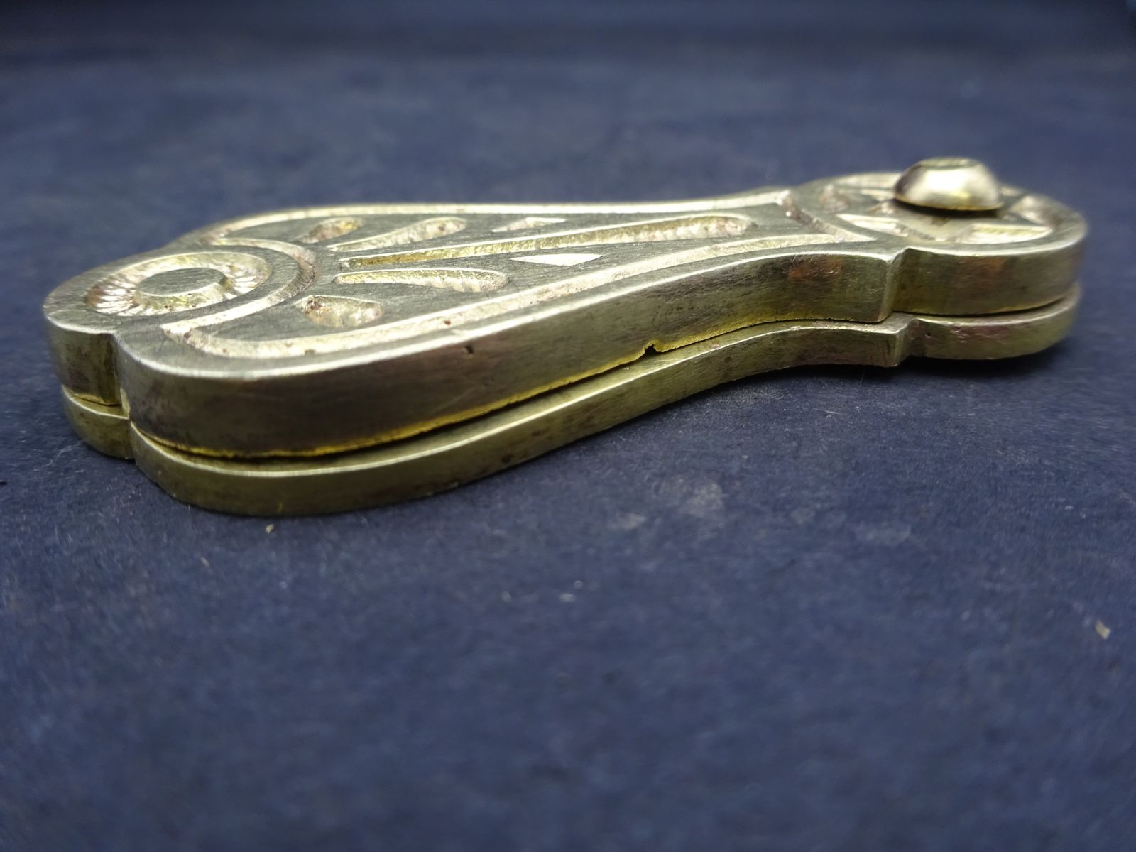 Antique Reclaimed Louis XVI Style Brass Escutcheon With Key Cover photo vinterior