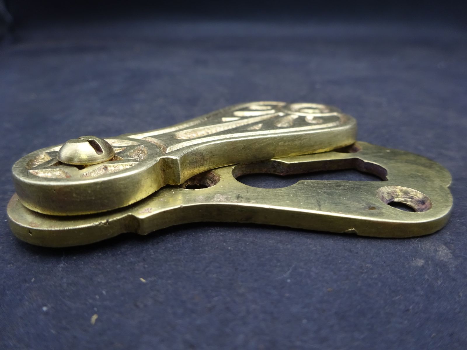 photo furniture Antique Reclaimed Louis XVI Style Brass Escutcheon With Key Cover