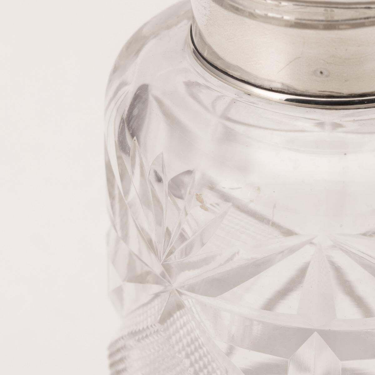 photo furniture 20th Century English Solid Silver, Guilloché Enamel & Cut Crystal Jar C.1927