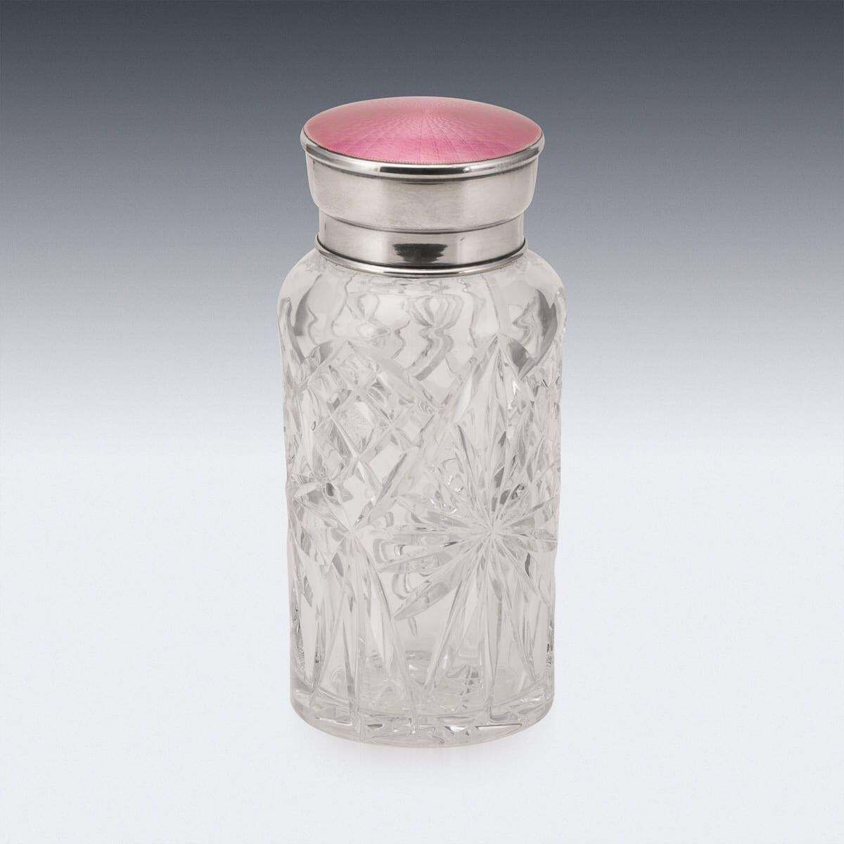 Antique Silver Mounted Guilloché Enamel Jar By Adie Brothers, 1927 photo 2441.0